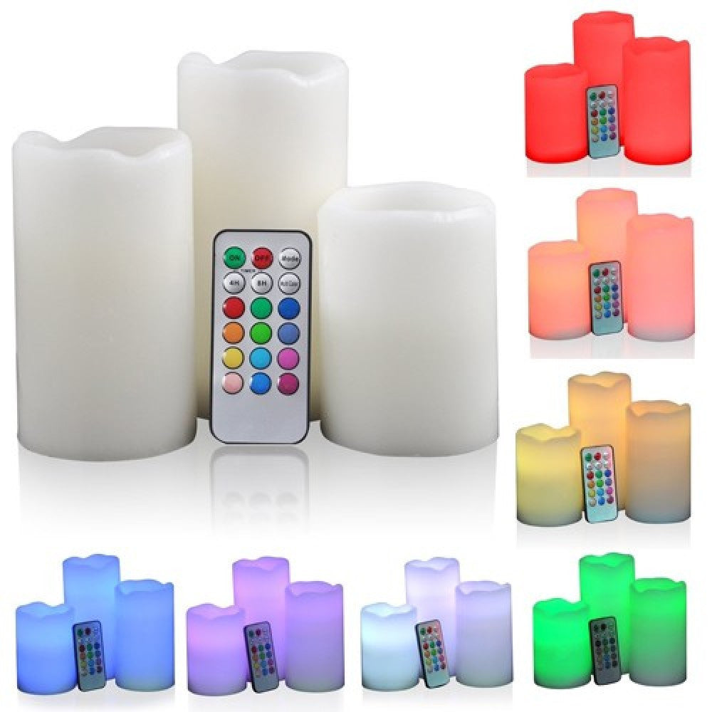 LED Power Simulation Candle Night Light with Remote & Timer