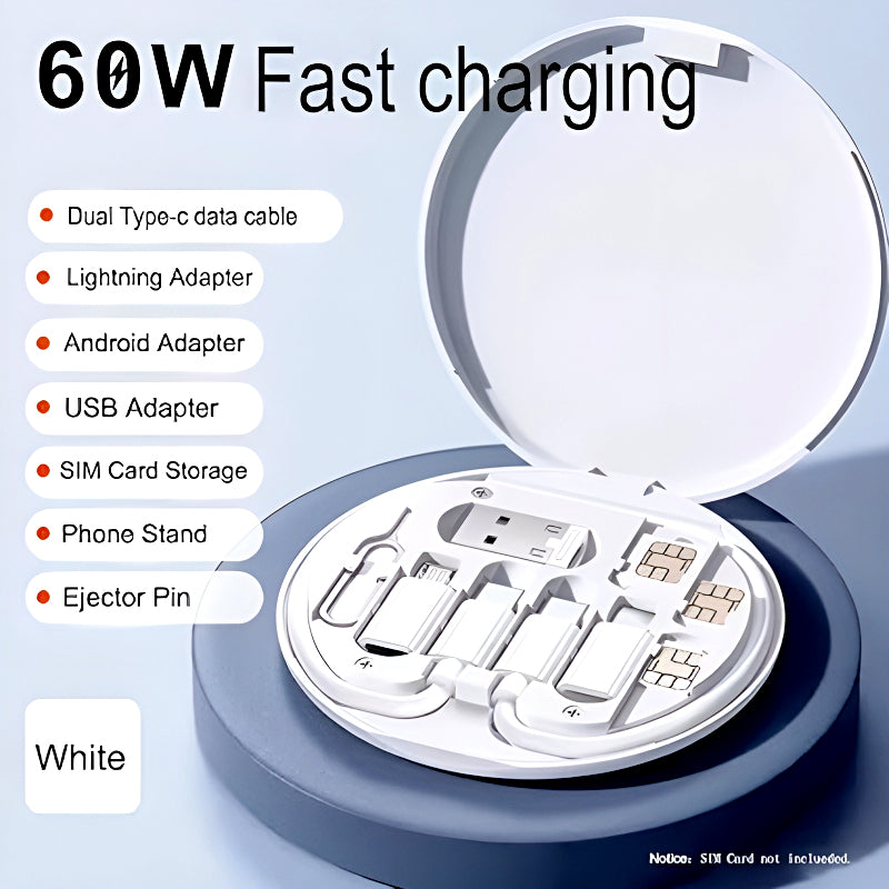 5-in-1 60W Fast Charging Cable Set – Portable Data Cable Kit