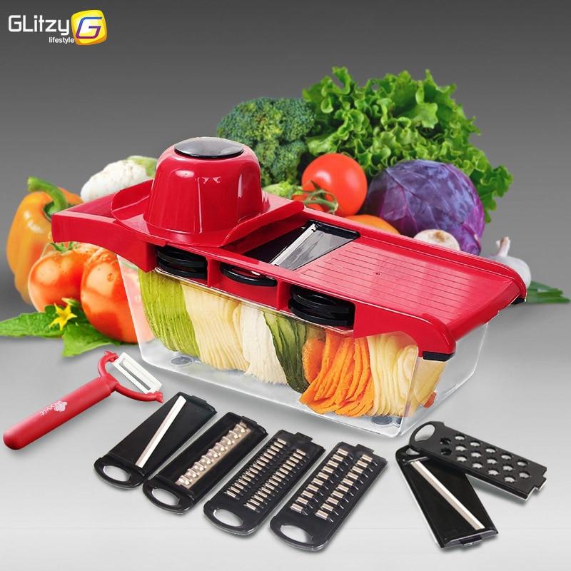 6-in-1 Vegetable Slicer & Chopper with Hand Guard
