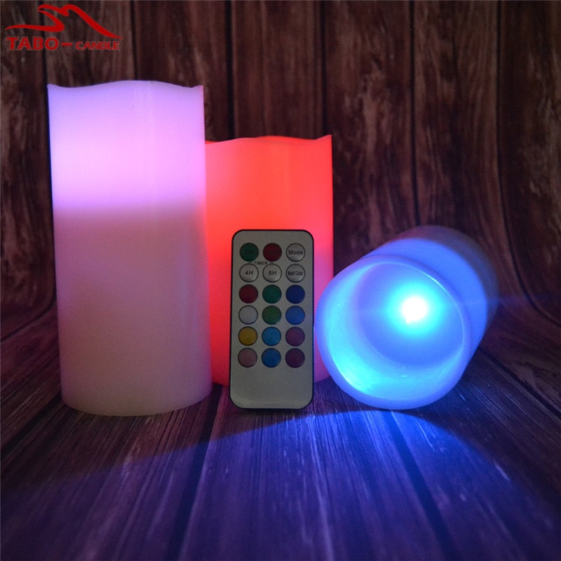 LED Power Simulation Candle Night Light with Remote & Timer