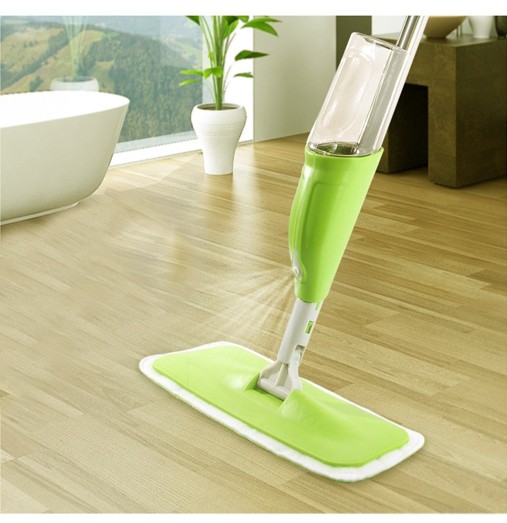 Flat Microfiber Spray Mop – Household Floor Cleaner