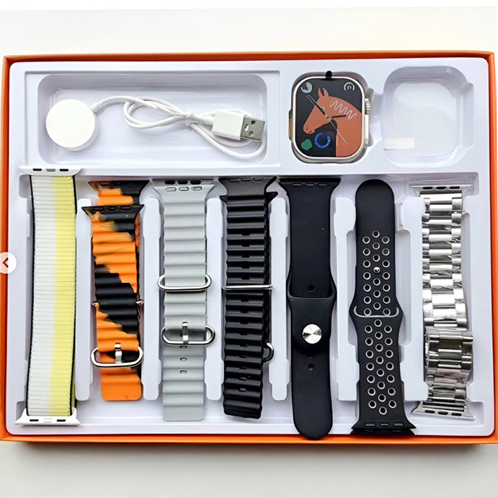 7-in-1 Ultra Smart Watch – Big 2.01” Display with 7 Straps