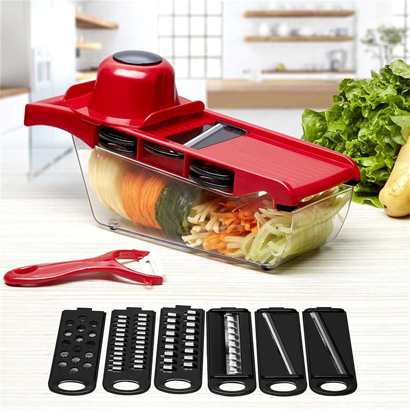 6-in-1 Vegetable Slicer & Chopper with Hand Guard