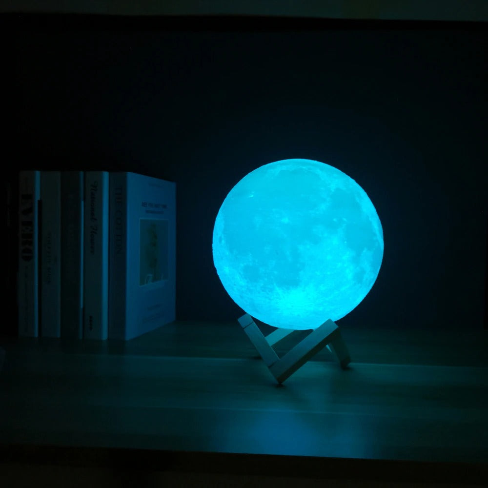 3D Moon Lamp LED Rechargeable Table Light – 12CM with Remote