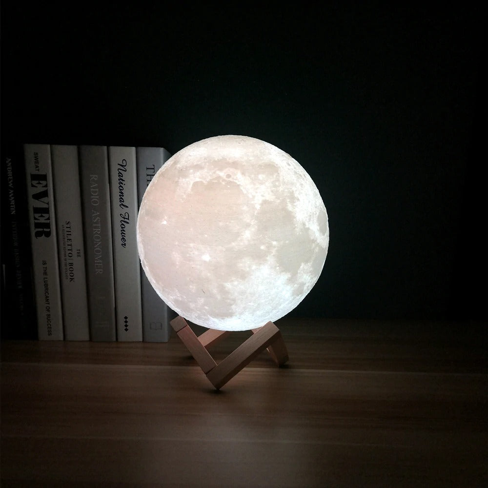 3D Moon Lamp LED Rechargeable Table Light – 12CM with Remote