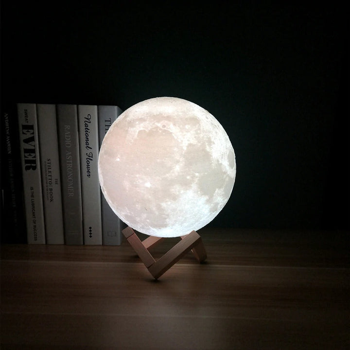 3D Moon Lamp LED Rechargeable Table Light – 12CM with Remote
