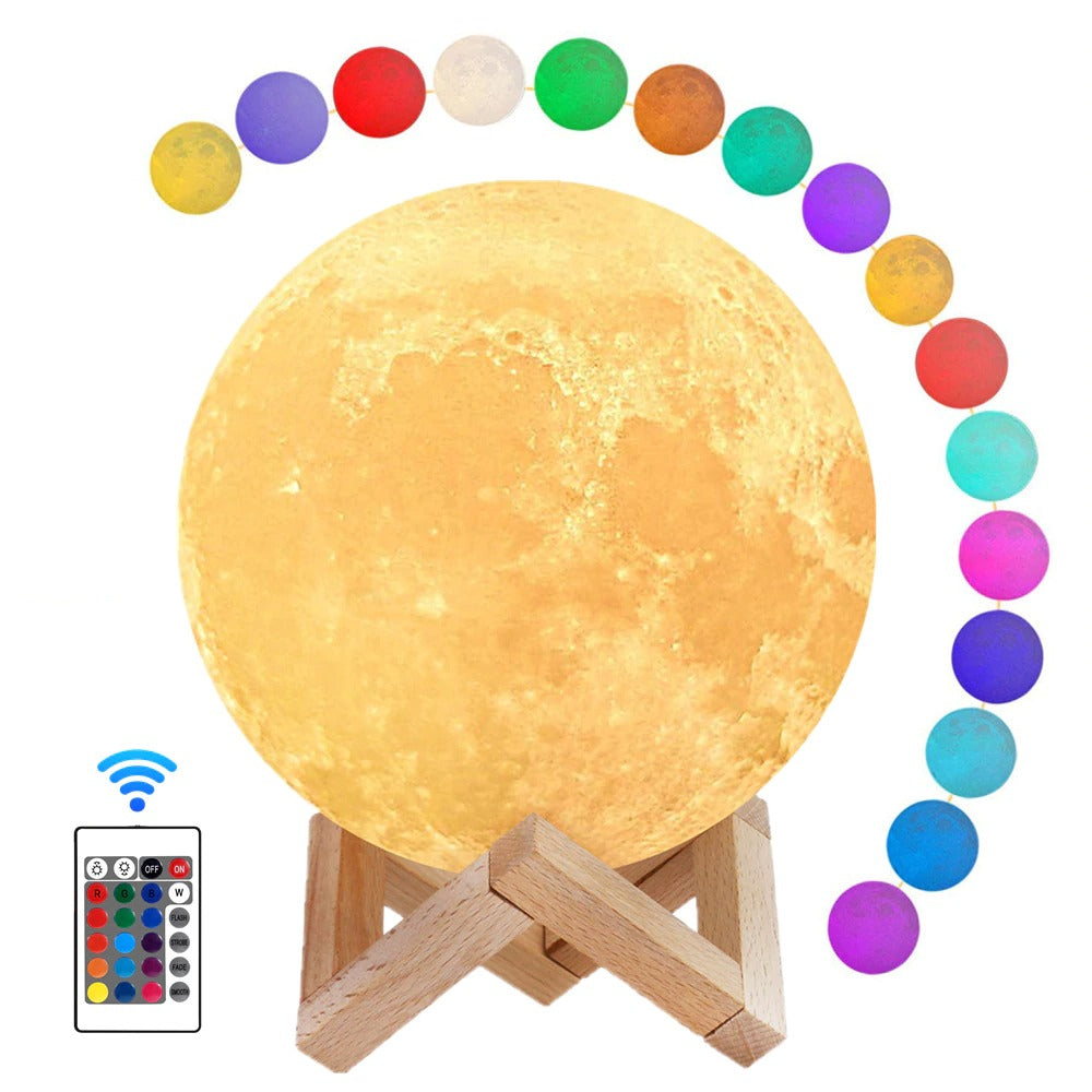 3D Moon Lamp LED Rechargeable Table Light – 12CM with Remote