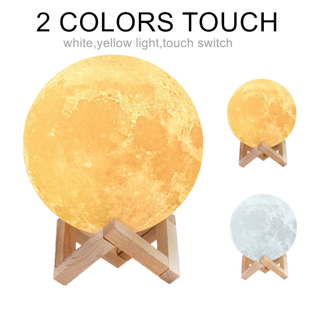 3D Moon Lamp LED Rechargeable Table Light – 12CM with Remote