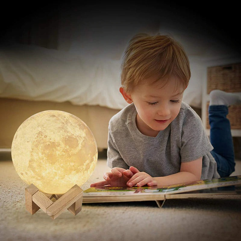 3D Moon Lamp LED Rechargeable Table Light – 12CM with Remote
