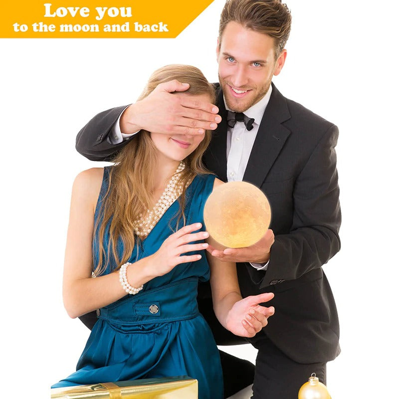 3D Moon Lamp LED Rechargeable Table Light – 12CM with Remote