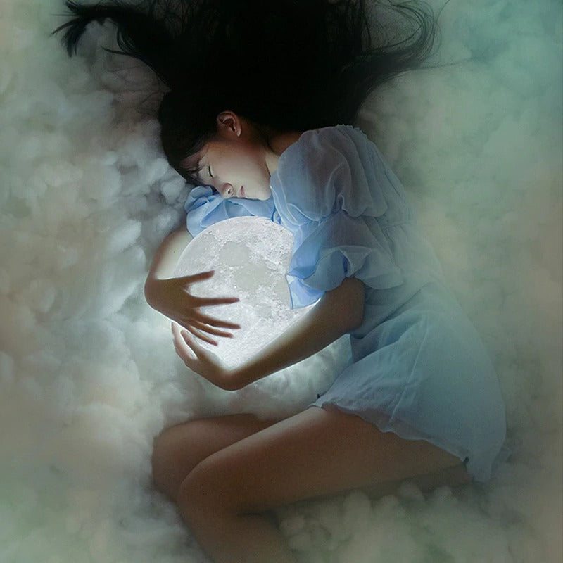 3D Moon Lamp LED Rechargeable Table Light – 12CM with Remote