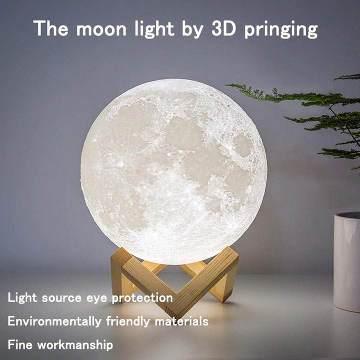 3D Moon Lamp LED Rechargeable Table Light – 12CM with Remote