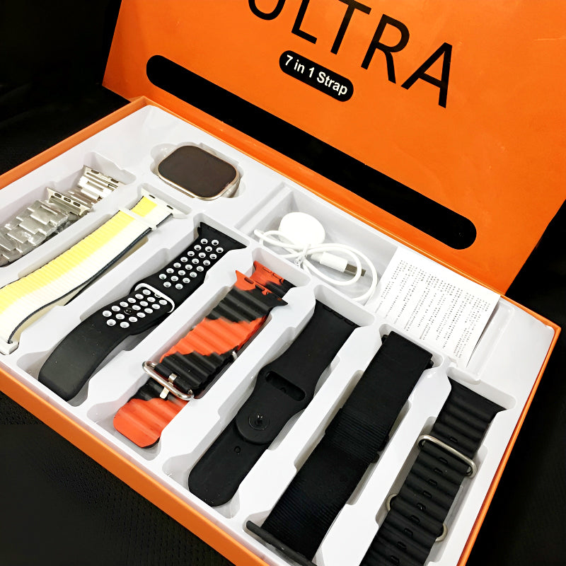 7-in-1 Ultra Smart Watch – Big 2.01” Display with 7 Straps