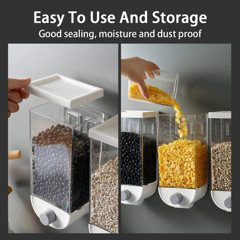 1500ml Wall Mounted Transparent Grain Storage Box
