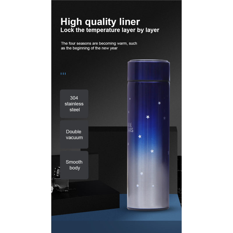 500ml Starry Sky LED Temperature Stainless Steel Thermos Bottle