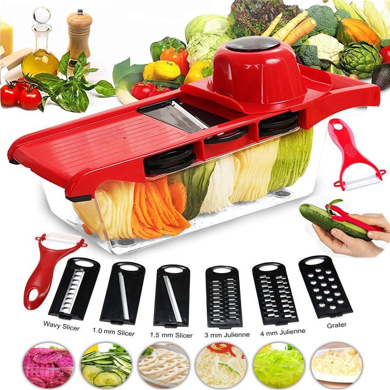 6-in-1 Vegetable Slicer & Chopper with Hand Guard