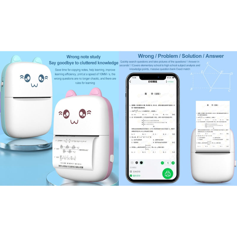 Mini Cat-Shaped Bluetooth Pocket Printer – 57mm