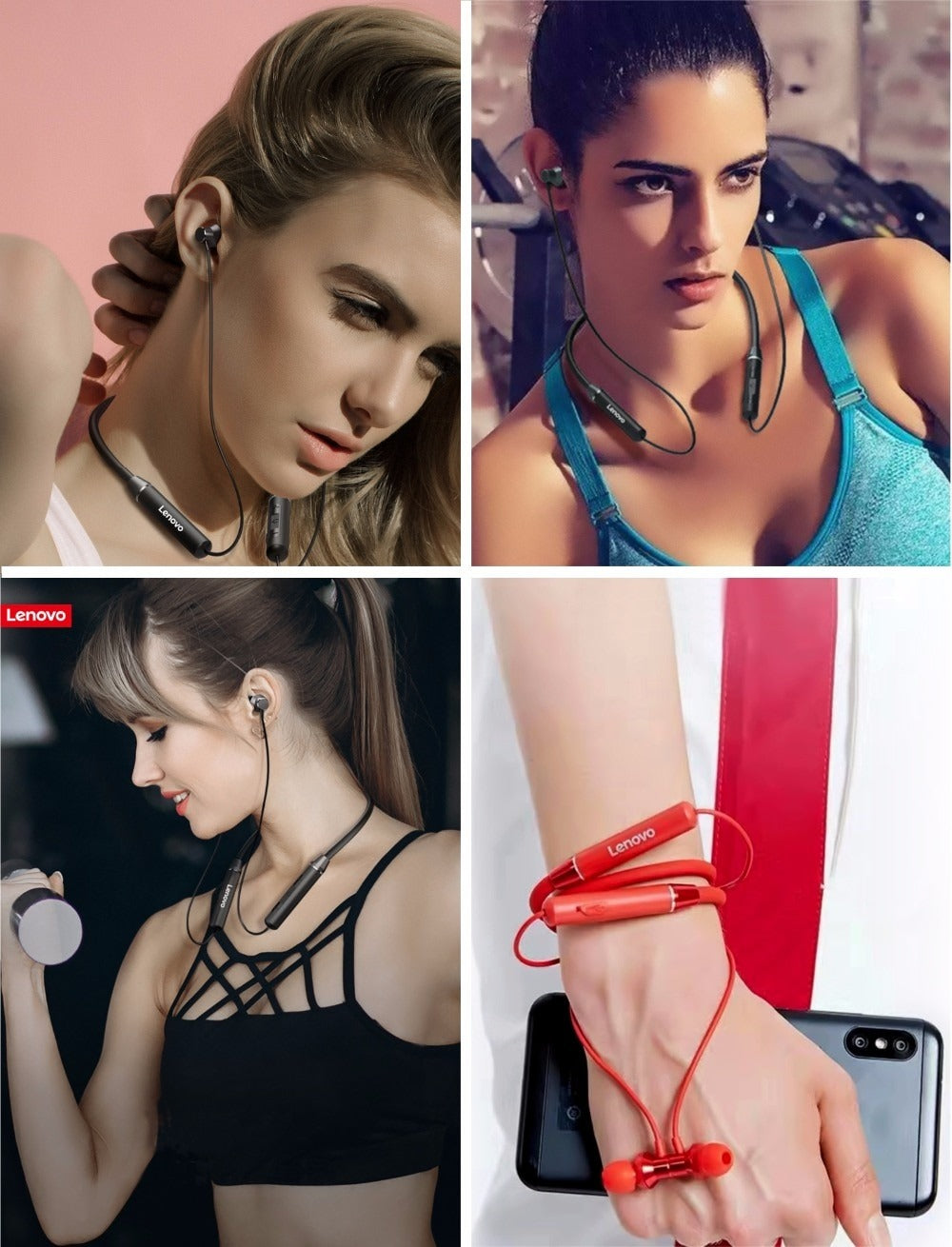 Lenovo HE05 Bluetooth 5.0 Wireless Neckband Sports Headphones
