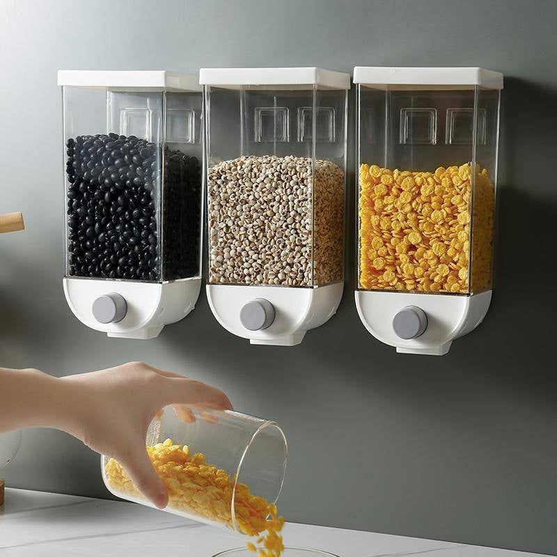 1500ml Wall Mounted Transparent Grain Storage Box