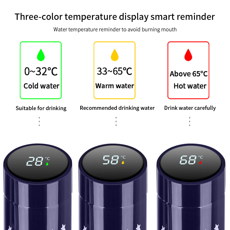 500ml Starry Sky LED Temperature Stainless Steel Thermos Bottle