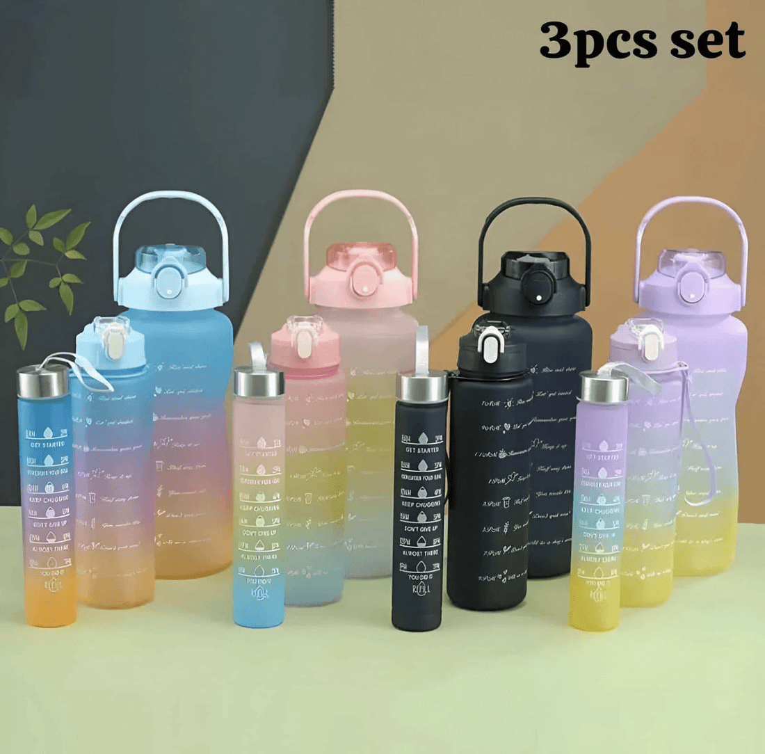 Large Capacity Gradient Water Bottle Set (3 Pcs)