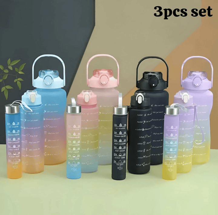 Large Capacity Gradient Water Bottle Set (3 Pcs)