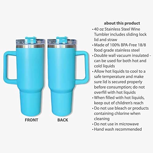 Large 40oz Matte Teal Insulated Tumbler