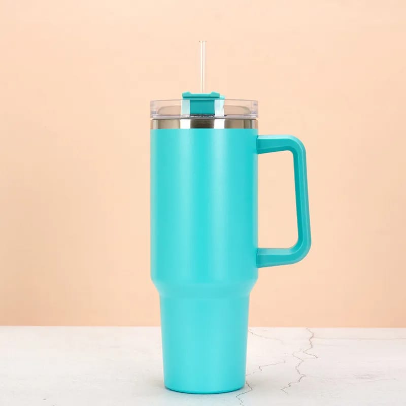 Large 40oz Matte Teal Insulated Tumbler