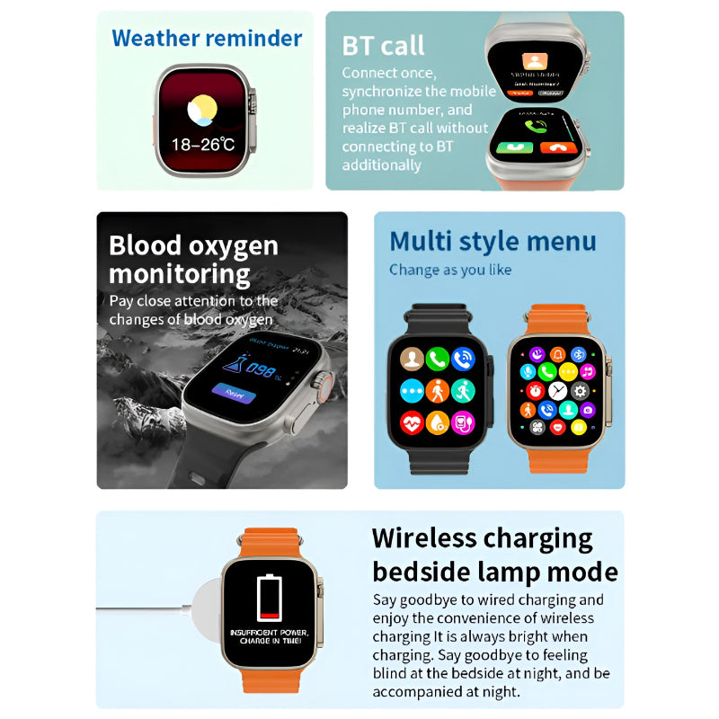7-in-1 Ultra Smart Watch – Big 2.01” Display with 7 Straps